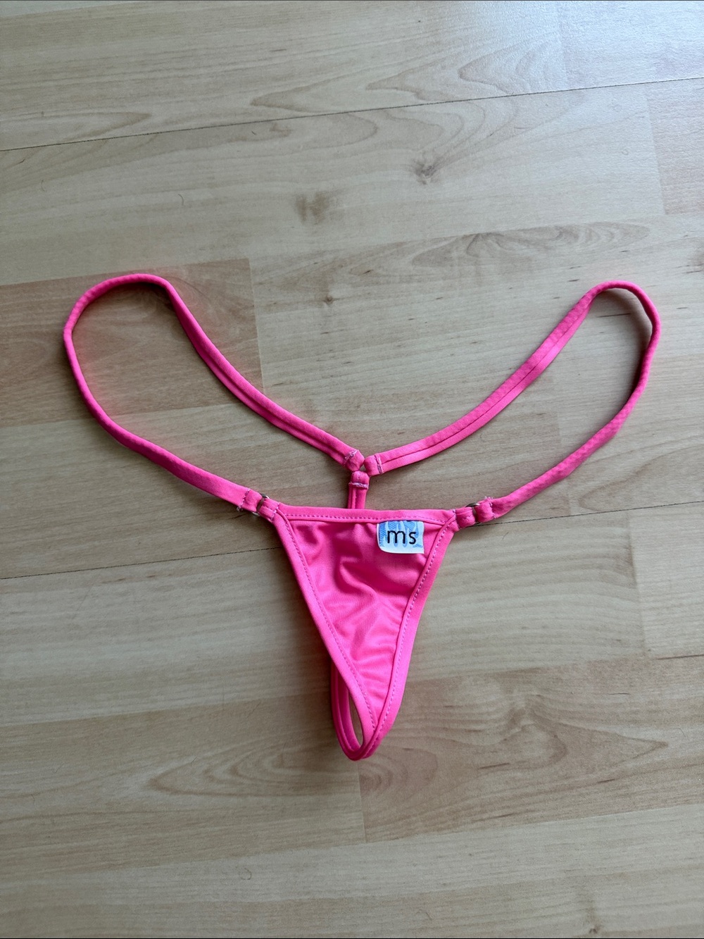 Malibu Stings Neon Pink Thong Bikini Bottom